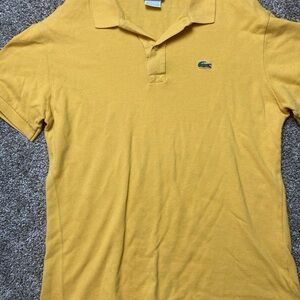 Vintage Lacoste Polo Shirt Yellow Men’s Size 7 Large Short Sleeve Croc Preppy